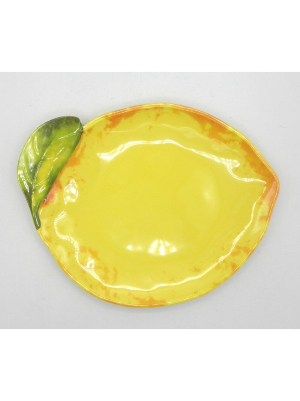 Shabby Chic Branded Lemon Shaped Melamine Salad Plates Set of 6 Patio Picnic BBQ - Picture 3 of 8